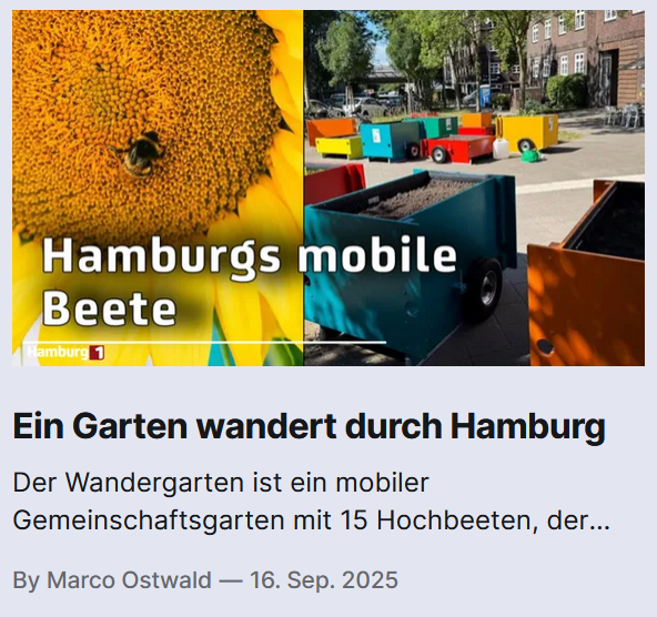 Der Hamburger Wandergarten wird im Frühcafe vorgestellt