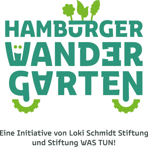 Logo Hamburger Wandergarten – Eine Initiative von Loki Schmidt Stiftungund Stiftung WAS TUN!